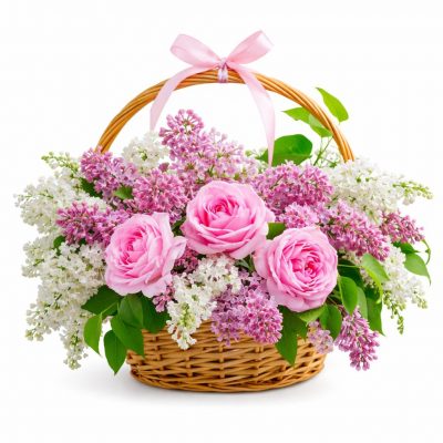 Корзина с цветами «Бриллиантовое утро»